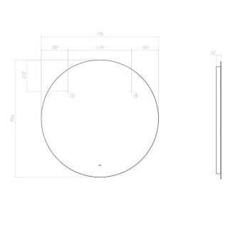 Зеркало с подсветкой Vigo Otti Classic 085 80 см